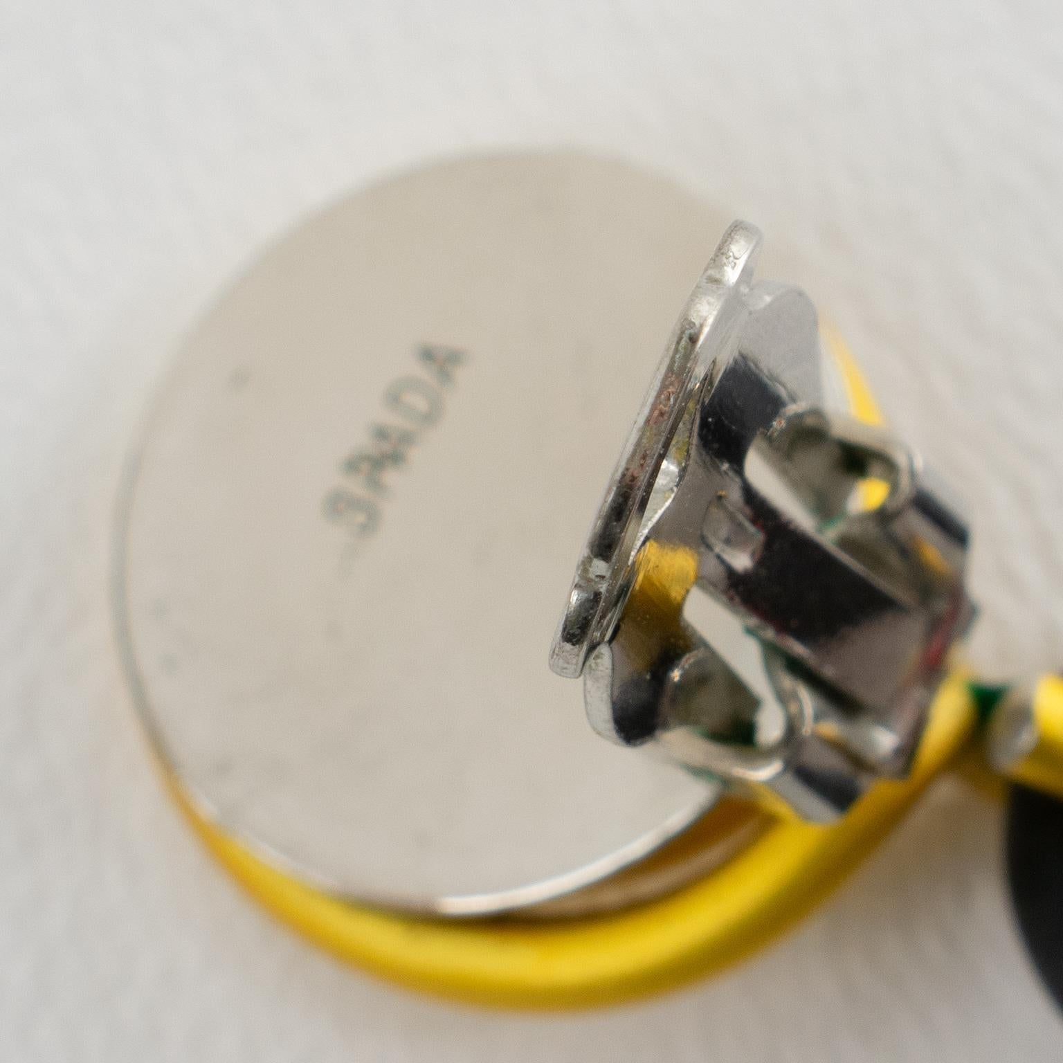 De las mujeres Pendientes de clip colgantes de aluminio multicolor David Spada New York en venta