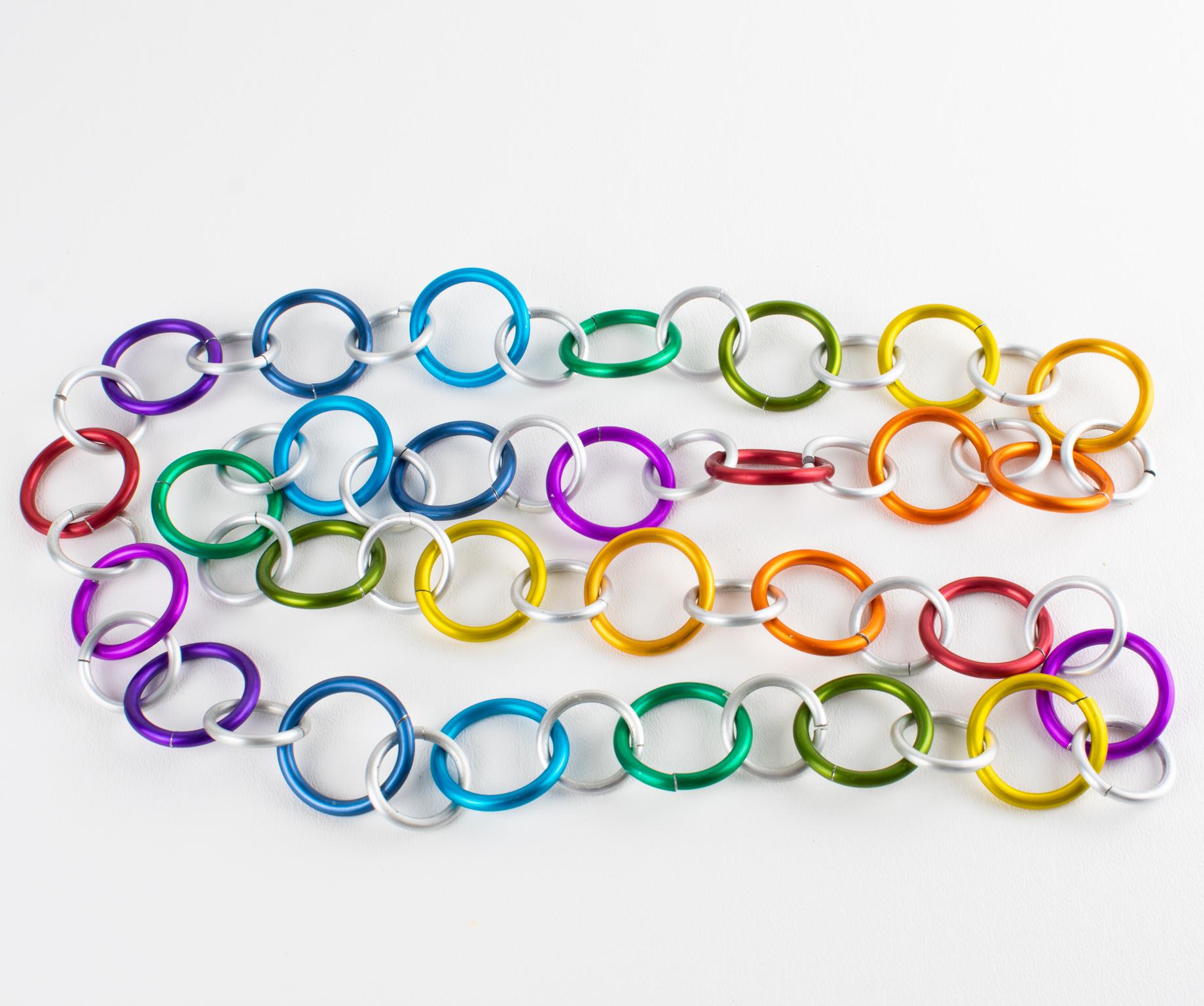David Spada Space Age Multicolor Aluminium Extra-Long Halskette im Angebot 1