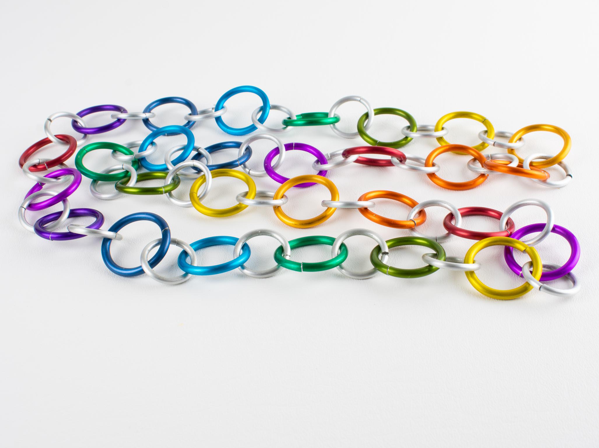 David Spada Space Age Multicolor Aluminium Extra-Long Halskette im Angebot 2