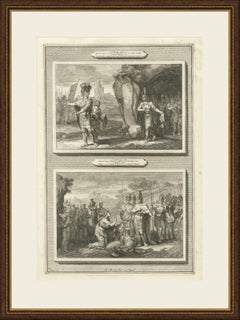 David Spares Saul and Abigail Meets David, Mortier Bible circa 1700