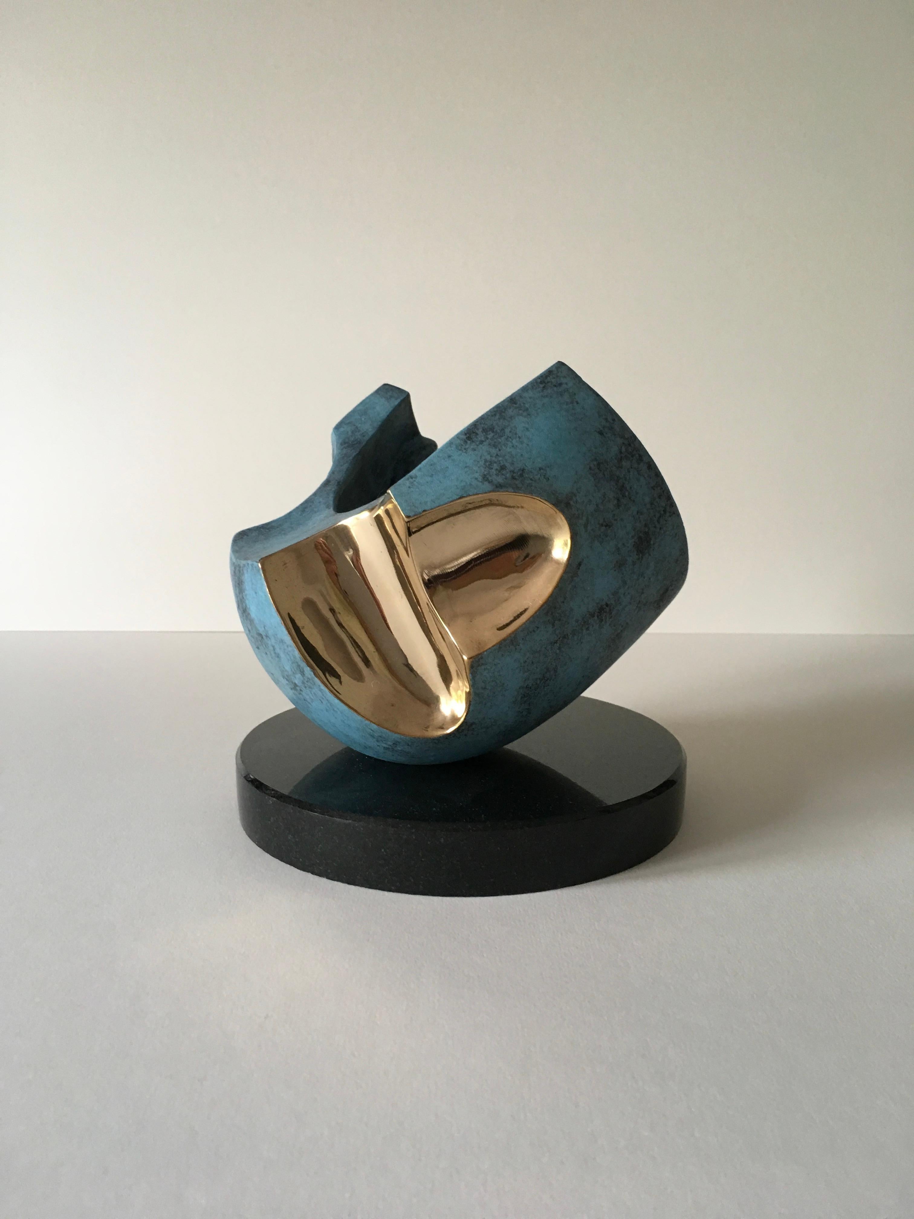 Dieses moderne und unverwechselbare Kunstwerk des zeitgenössischen Künstlers und Bildhauers David Sprakes verschiebt die Grenzen der modernen Bildhauerei. Sprakes nutzt Materialität und Design, um einzigartige und originelle künstlerische Formen zu
