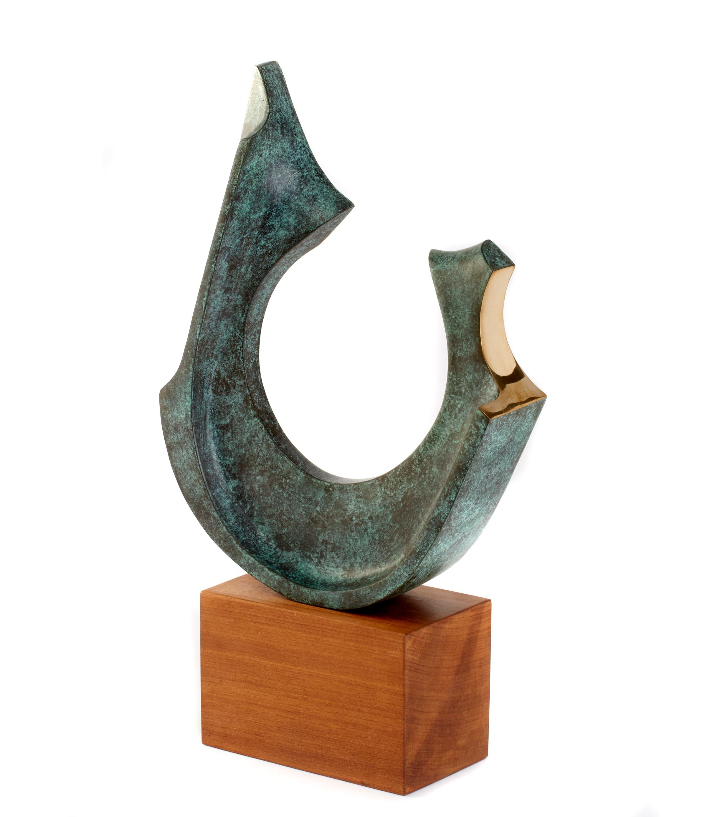 Curved Form -scultura astratta geometrica originale-opera d'arte contemporanea