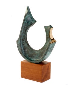 Curved Form -scultura astratta geometrica originale-opera d'arte contemporanea