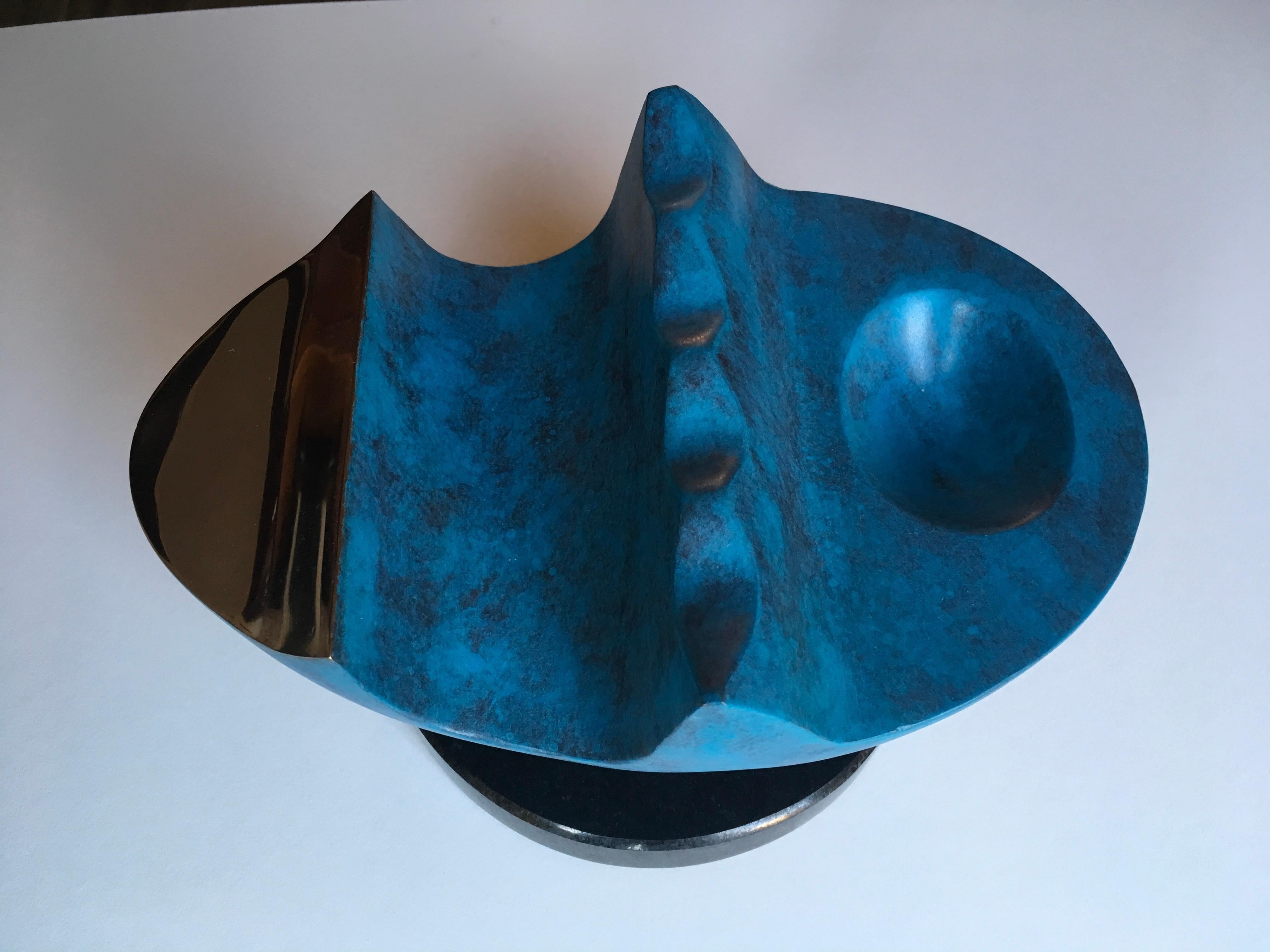 Tidal Stone  - Tabletop limited edition sculpture Bronze - Modern Sculpture by David Sprakes