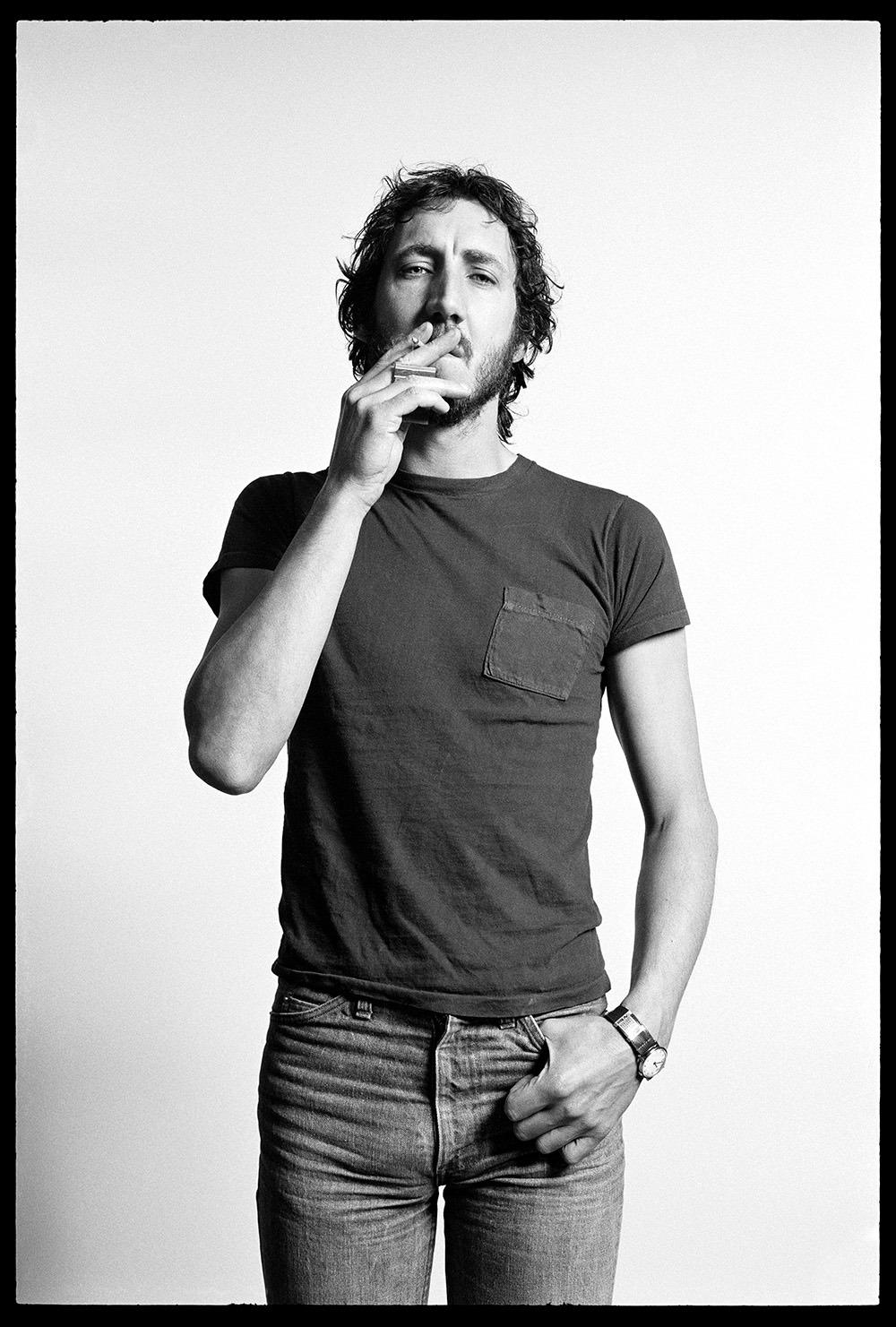 David Steen Figurative Photograph - Pete Townshend – Smoking Joint, Twickenham, London, 1977  Limited Estate Print 