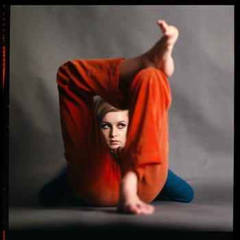 Twiggy In Red Trousers, 1967, by David Steen