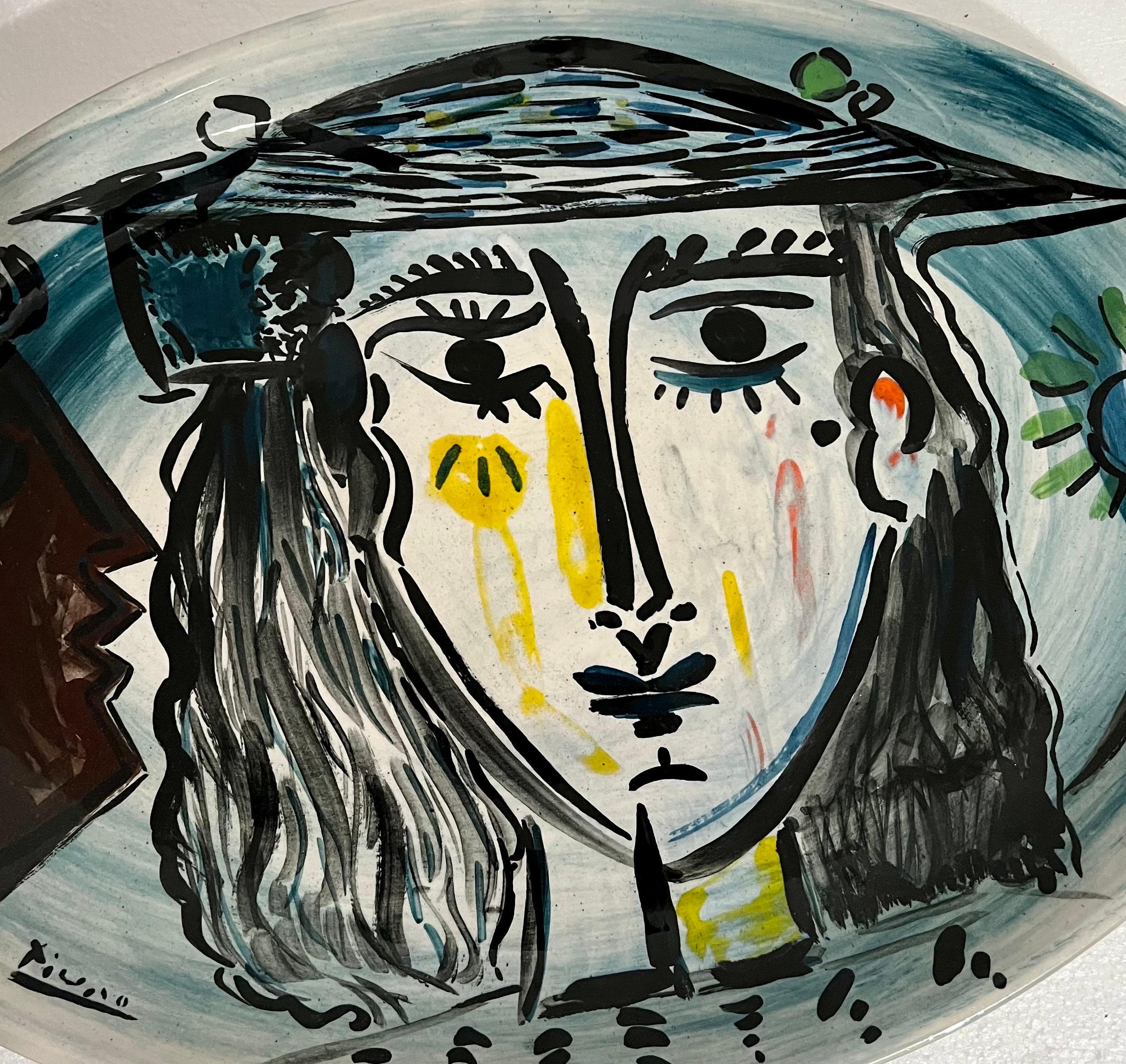 Assiette en céramique du maître Art Forger David Stein d'après Pablo Picasso Vallauris 8
