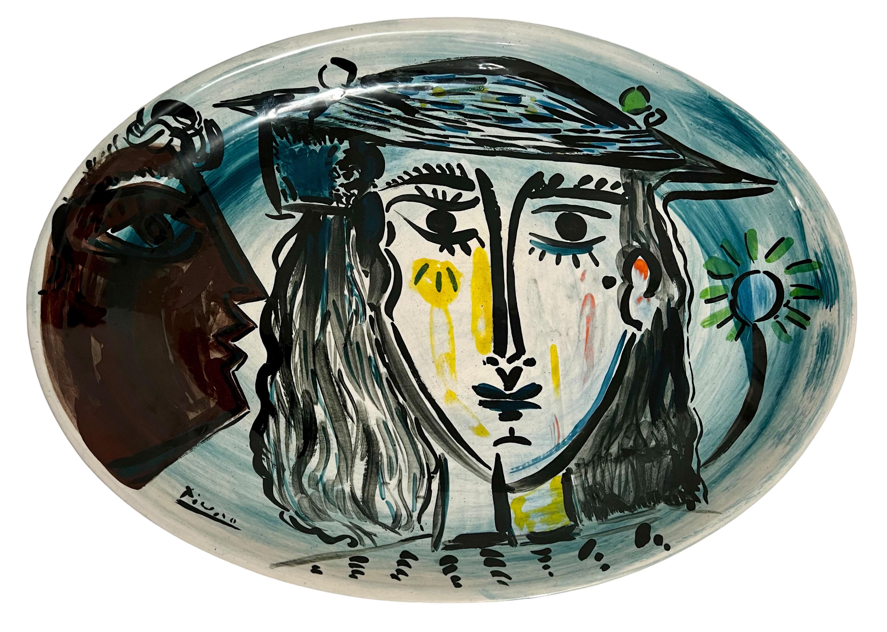 Assiette en céramique du maître Art Forger David Stein d'après Pablo Picasso Vallauris 