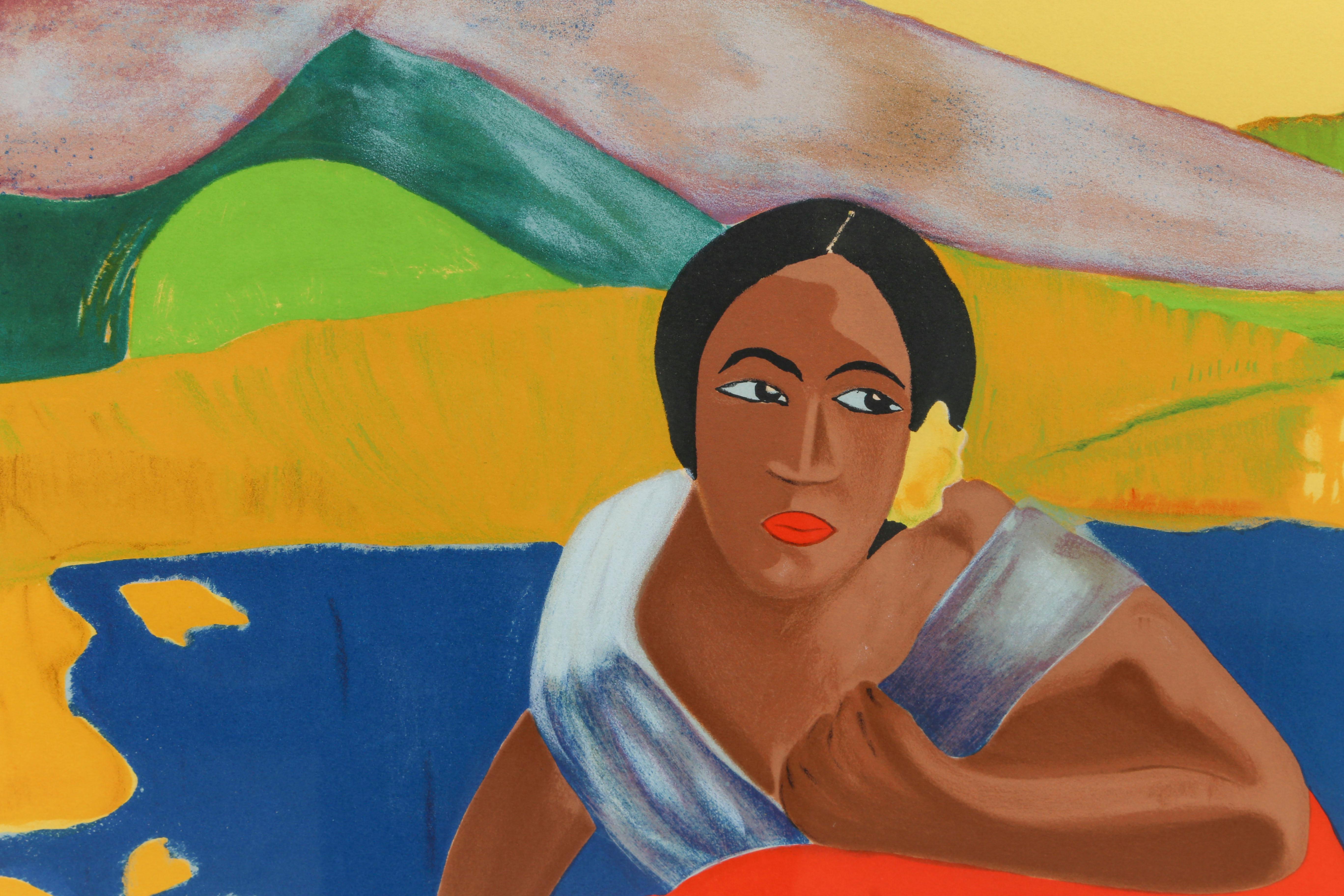 A La Maniere de Gauguin - Lithograph by David Stein - Print by David Stein (artist)