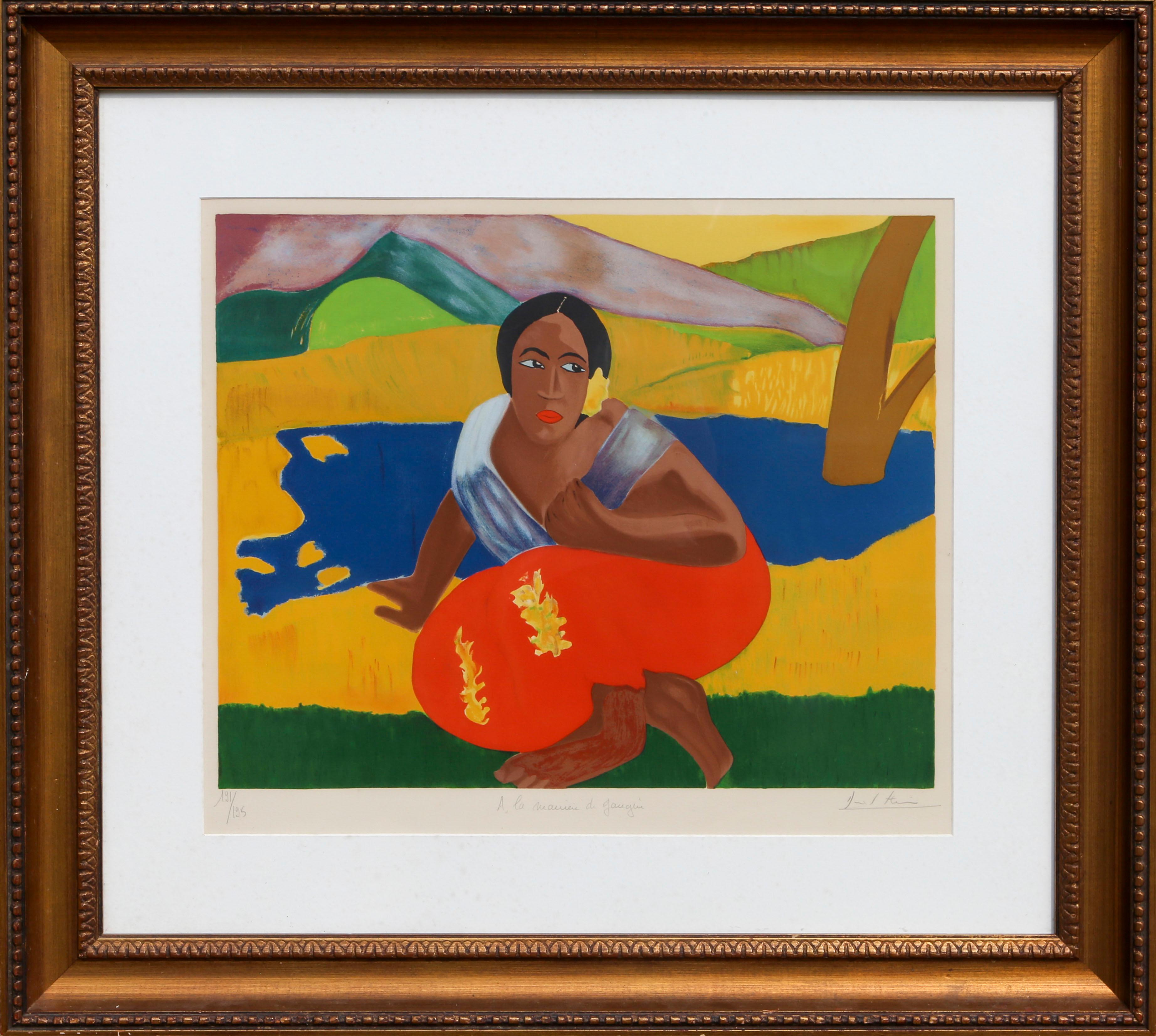 David Stein (artist) Figurative Print - A La Maniere de Gauguin - Lithograph by David Stein
