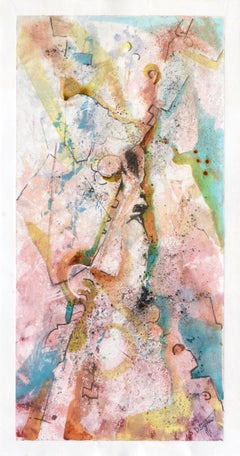 Abstrakter, figurativer, strukturierter Monodruck