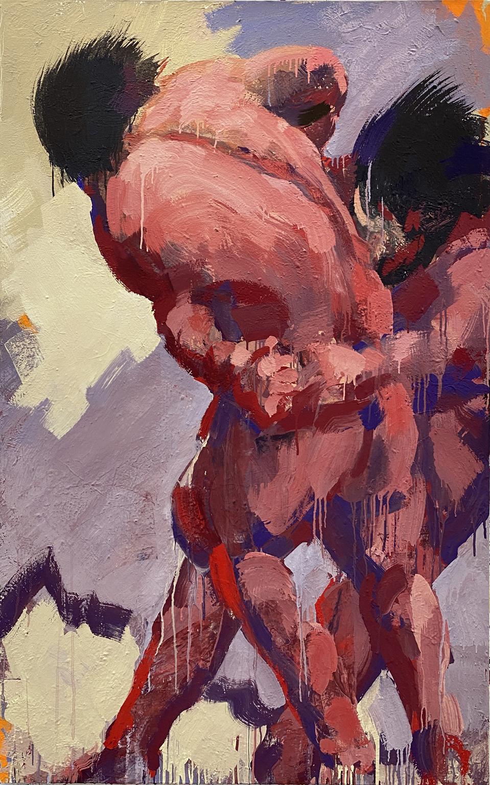 David Stern Abstract Painting - Figure Study 1 for The Antagonists