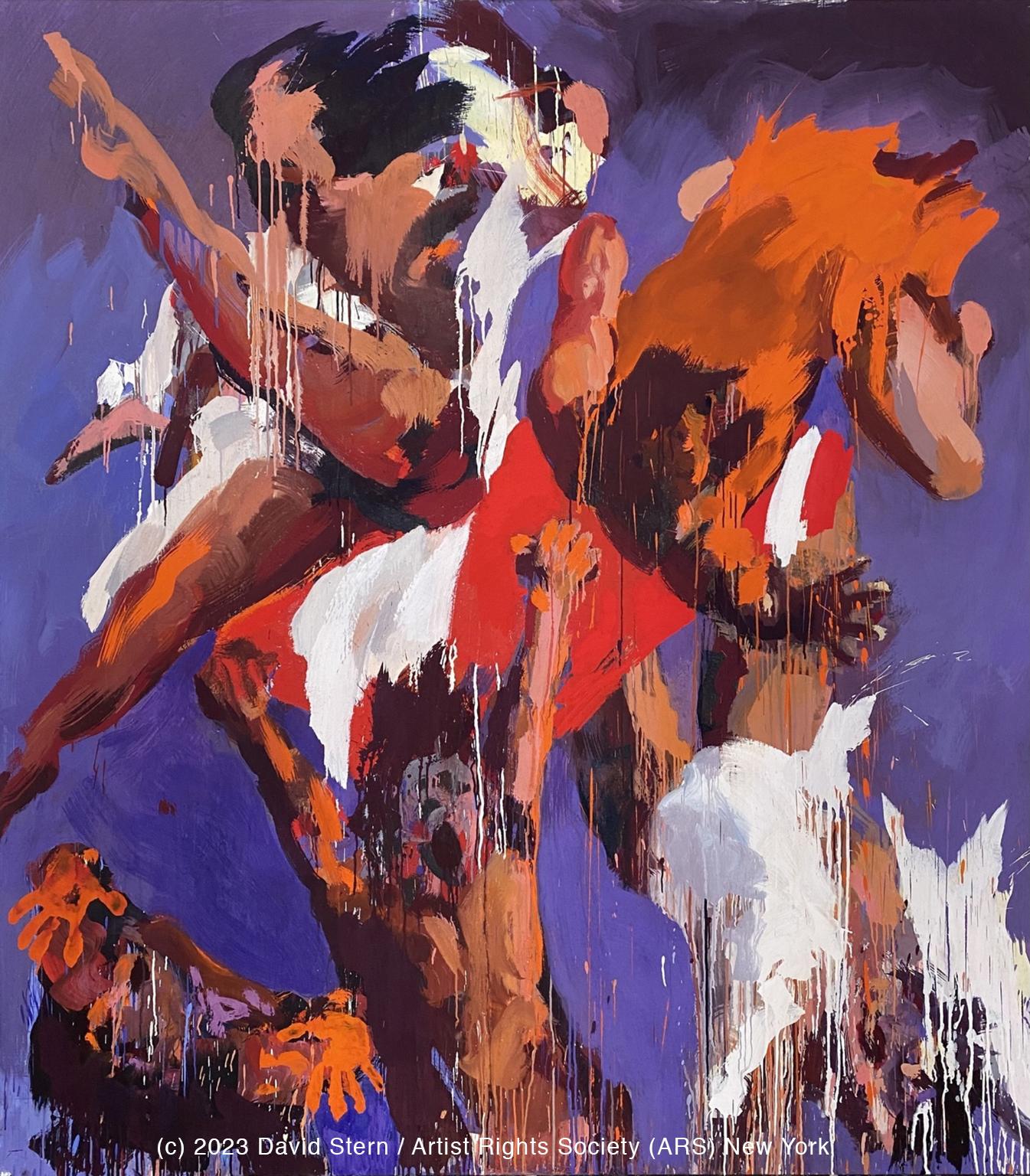 David Stern Figurative Painting - Jumping off the Sun