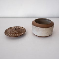 David Stewart Pottery Lidded Lion Container California Design