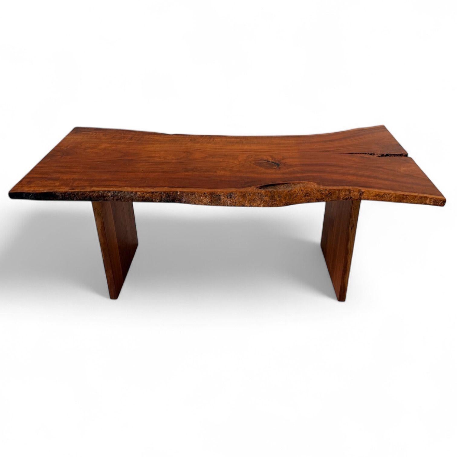 David Stine Live Edge Desk 2014.  In the style of George Nakashima.  Gorgeous desk in beautiful condition.
Measures 30” tall 72” wide 35.5” deep