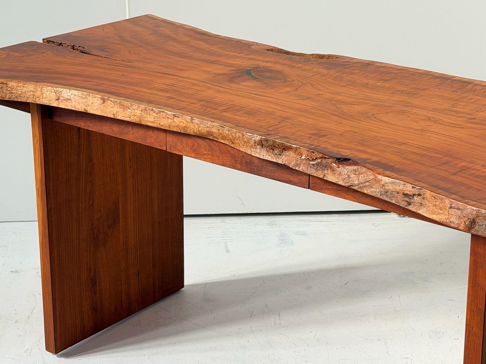 David Stone Live Edge Walnut Edge Desk In Good Condition In Chicago, IL