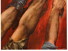 Original "Strong in the Strength of the Lord" vintage World War II poster