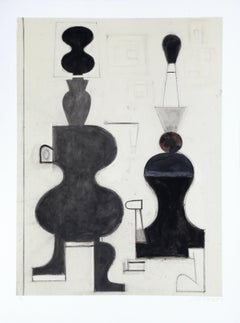 "V", 1987, Monoprint by David Storey