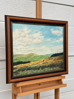 Walkers Across the Lancashire Fells British Rural Landscape Painting