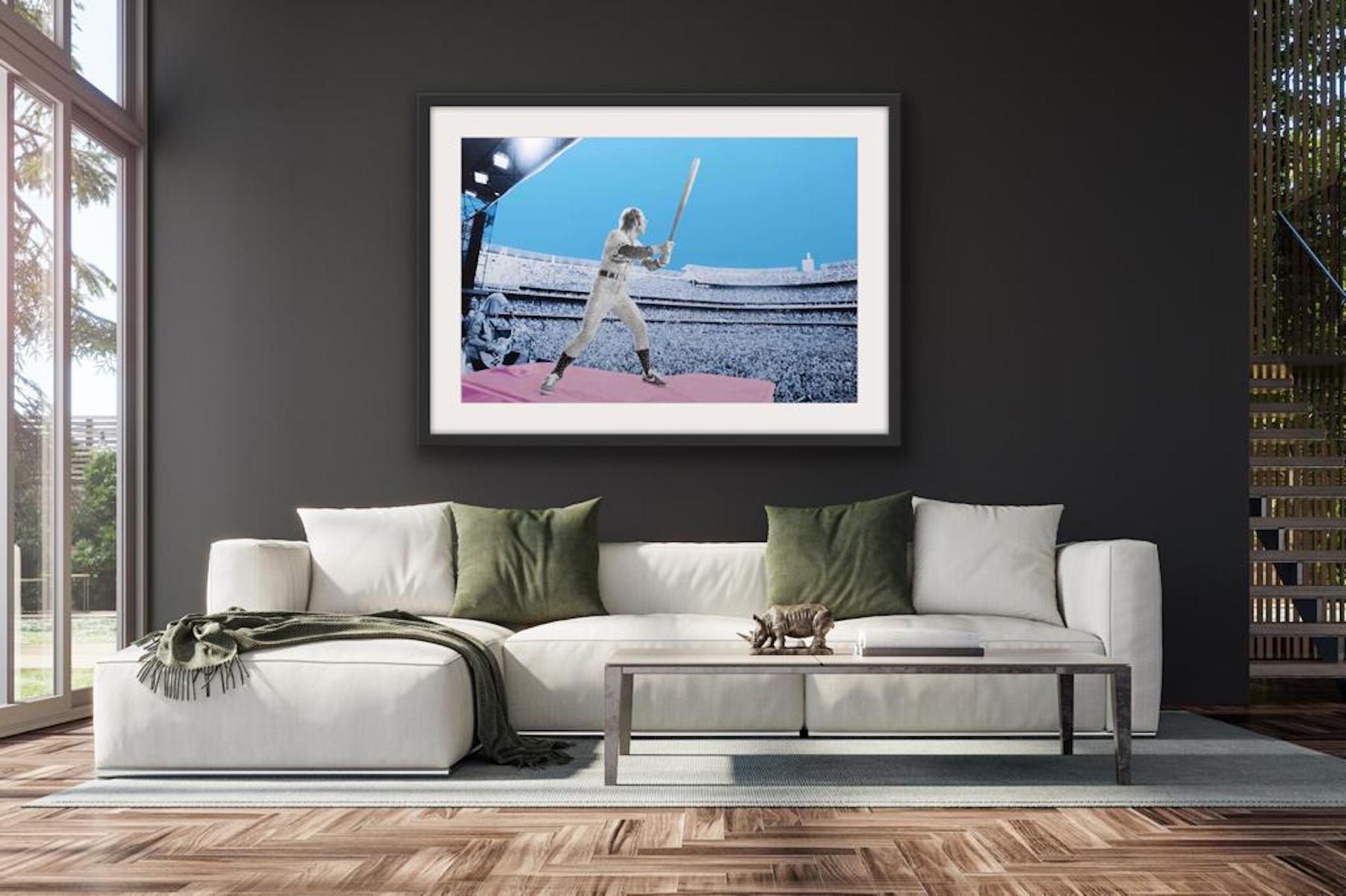 Elton Johns: Home Run-Dodger Stadium 1975,  Stampe di celebrità, Arte di Elton Johns - Painting di David Studwell