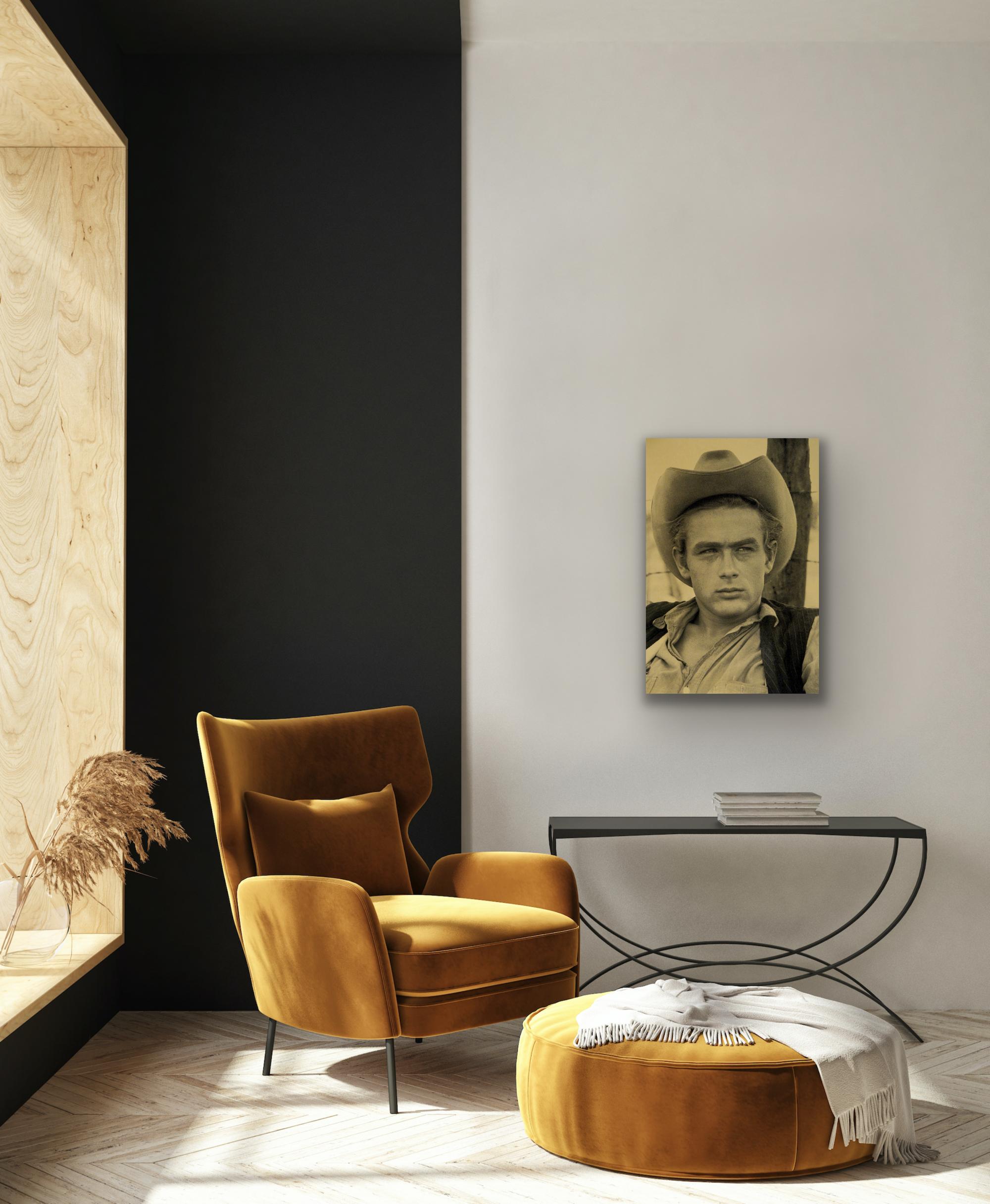 James Dean - Gold, Screenprint Art, Celebrity Art, Still-life - Pop Art Print by David Studwell