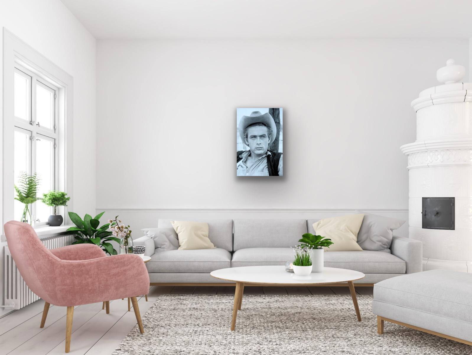 James Dean - Soft Blue, Screenprint Art, Celebrity Art, Still-life - Print by David Studwell