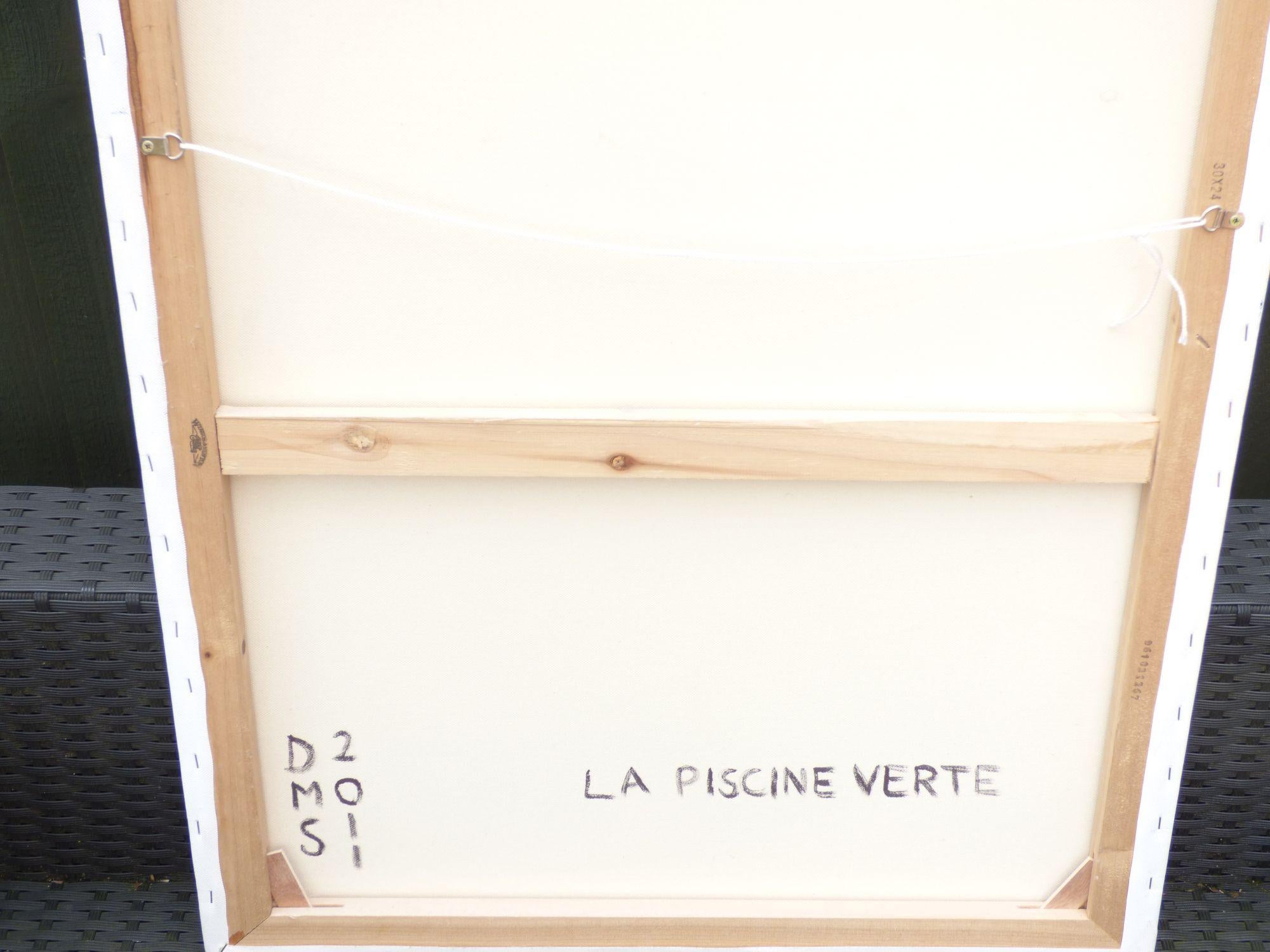 La Piscine Verte, Painting, Acrylic on Canvas For Sale 1