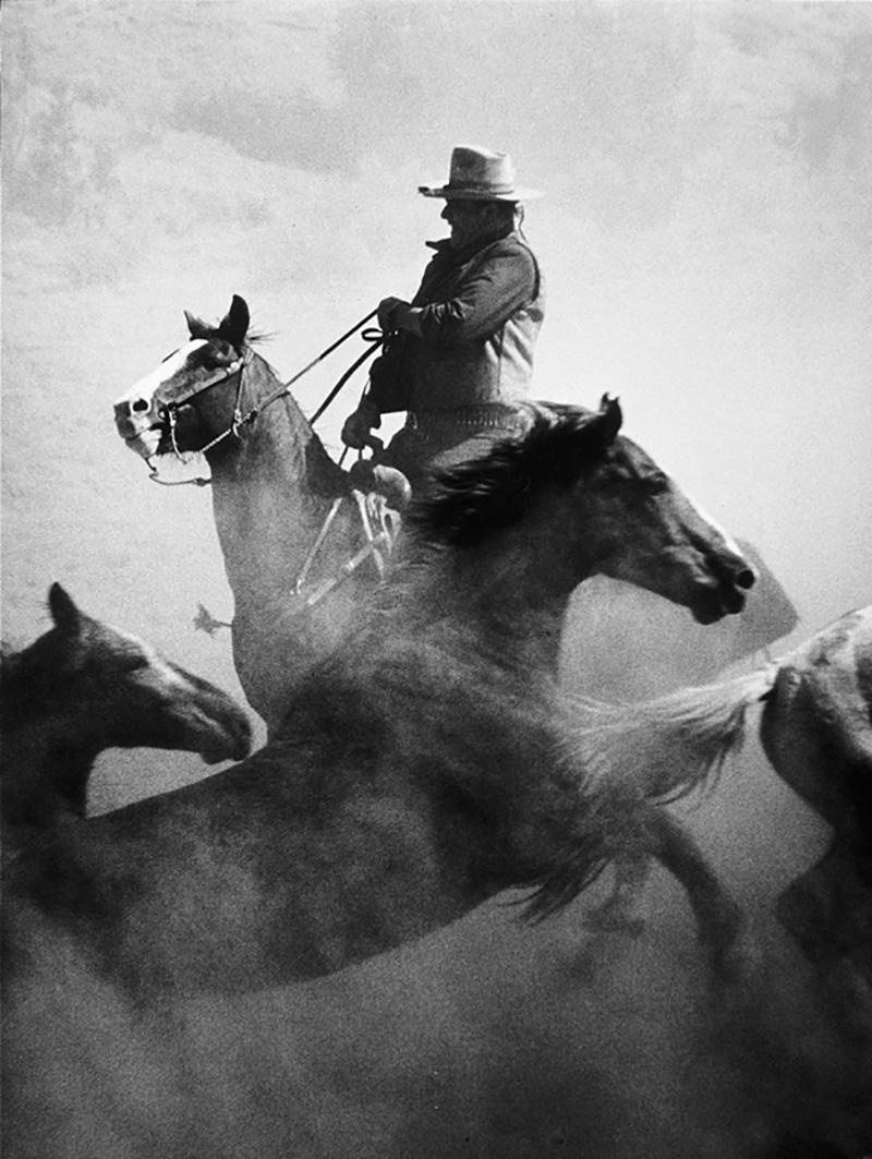 David Sutton Black and White Photograph - "The Cowboys" John Wayne 1971 
