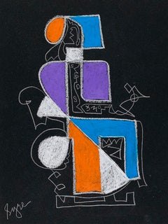 A Left Turn on Maui, 2020, Abstract, Prisma Crayon on Black Paper