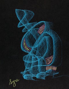 Come Find Me, 2018, Abstract, Prisma Crayon on black paper 