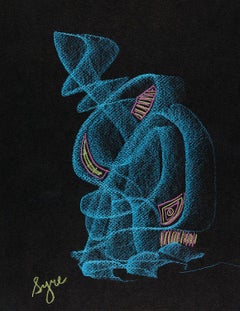 Come Find Me, 2018, Abstract, Prisma Crayon on black paper