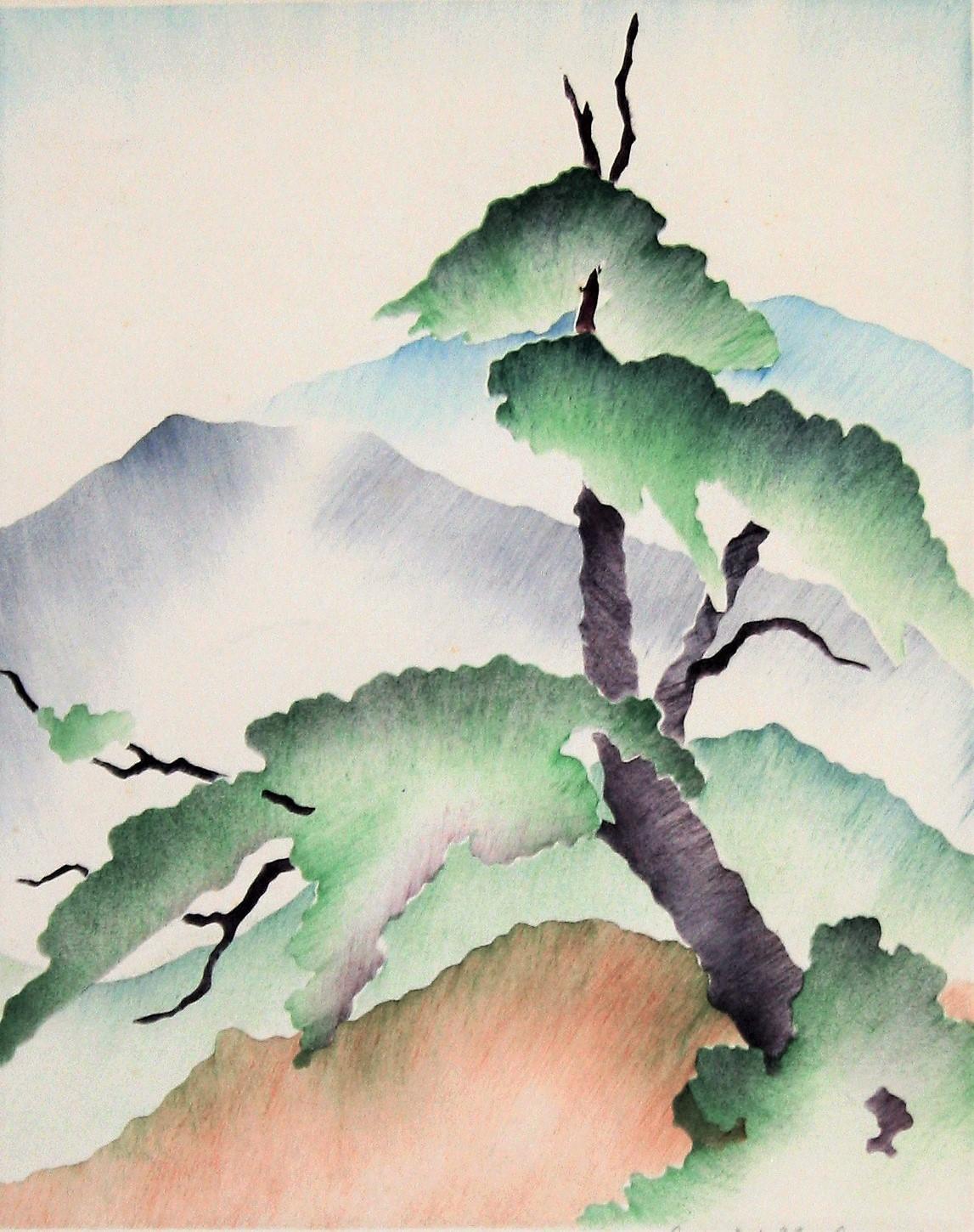 David T. Darling Abstract Print - Pine Tree.