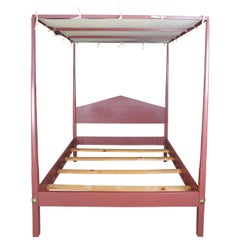 Used David T Smith Early American Colonial Queen Size Pencil Post 4 Poster Canopy Bed