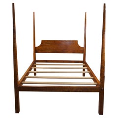 David T Smith Early American Style Curly Maple 4 Poster Queen Bed Frame
