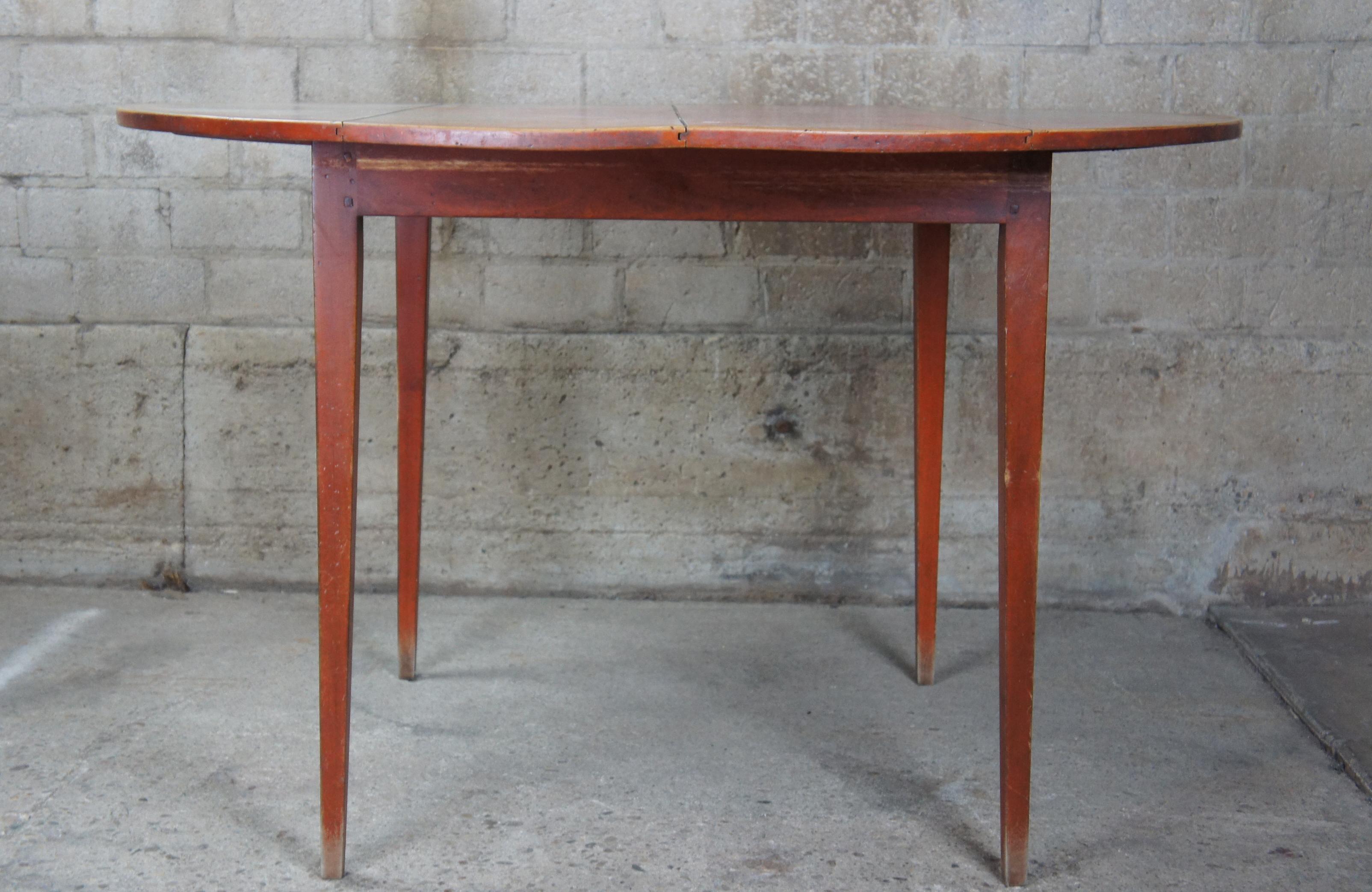 David T Smith Primitive Early American Round Pine Shaker Farmhouse Dining Table 5