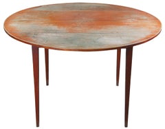 David T Smith Primitive Early American Round Pine Shaker Farmhouse Dining Table