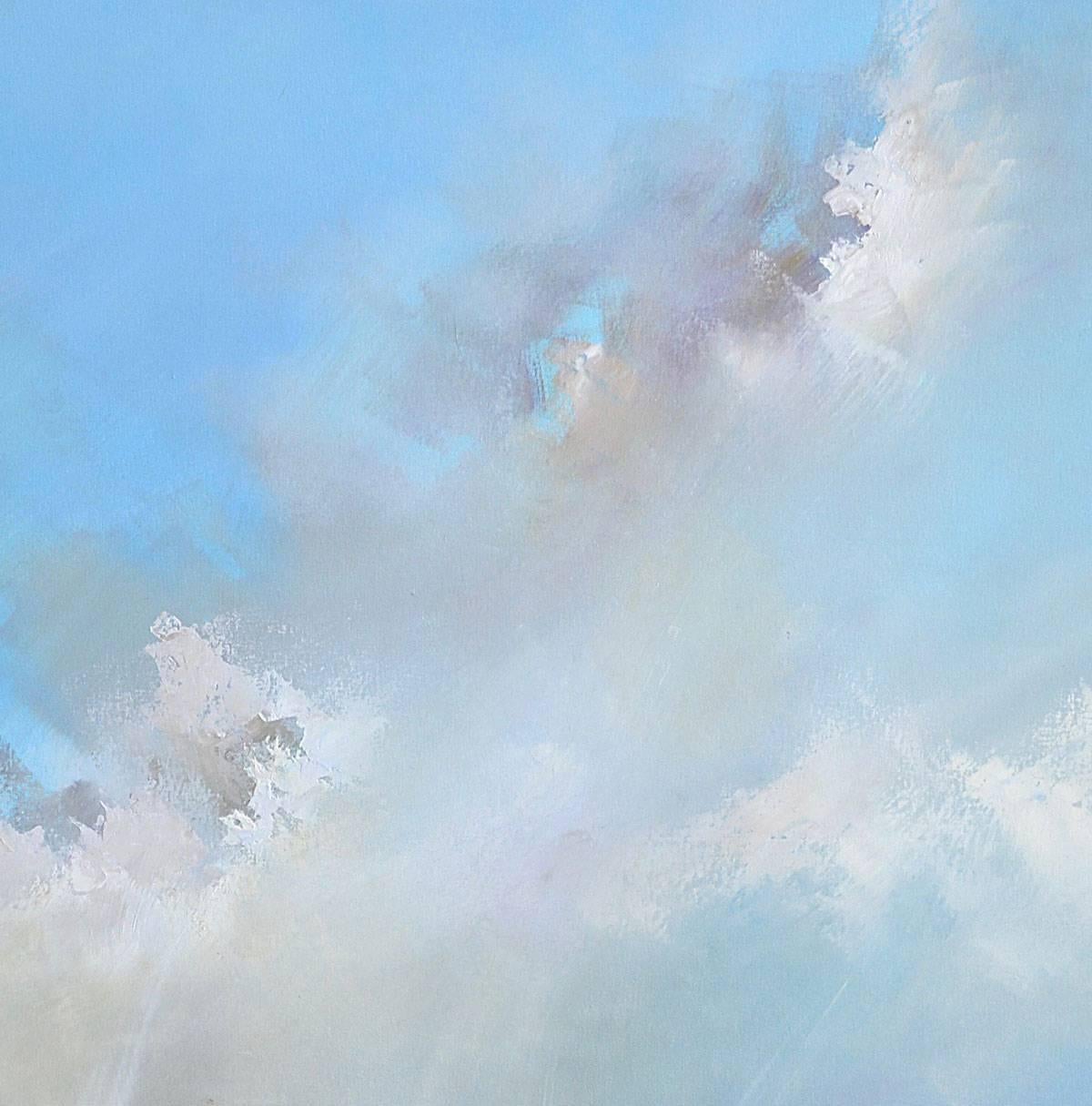 Filtered Light through Clouds original abstract painting - Painting by David Taylor