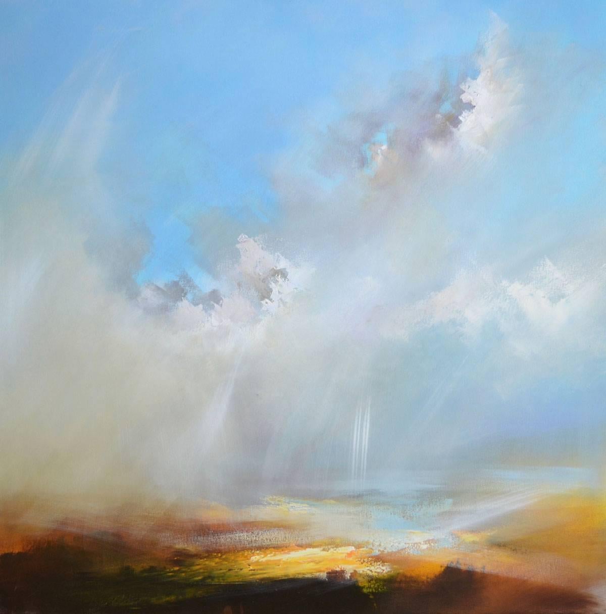 David Taylor Abstract Painting - Filtered Light through Clouds original abstract painting