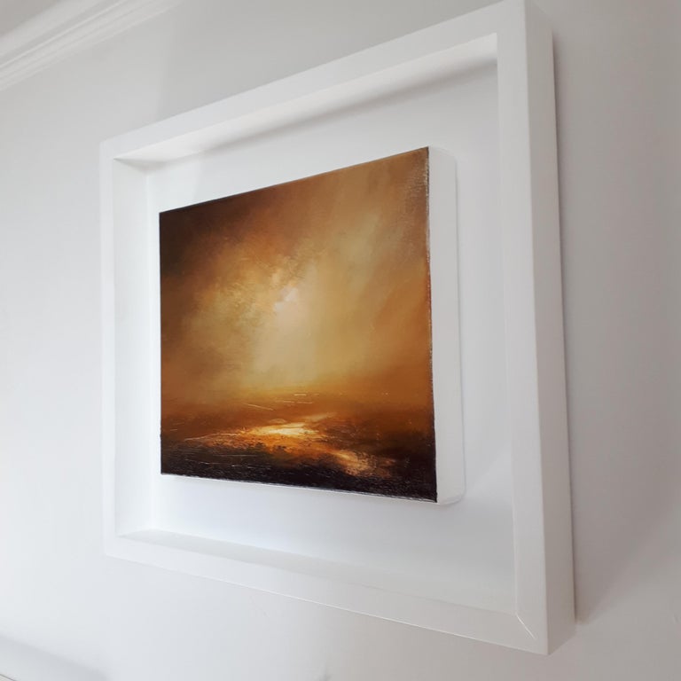 Solar Storm is an original abstract landscape painting by David Taylor, framed and ready to be displayed. The artwork is signed on the reverse.

Born in Lancashire he began his career as an architect. After having extensively travelled the world, he