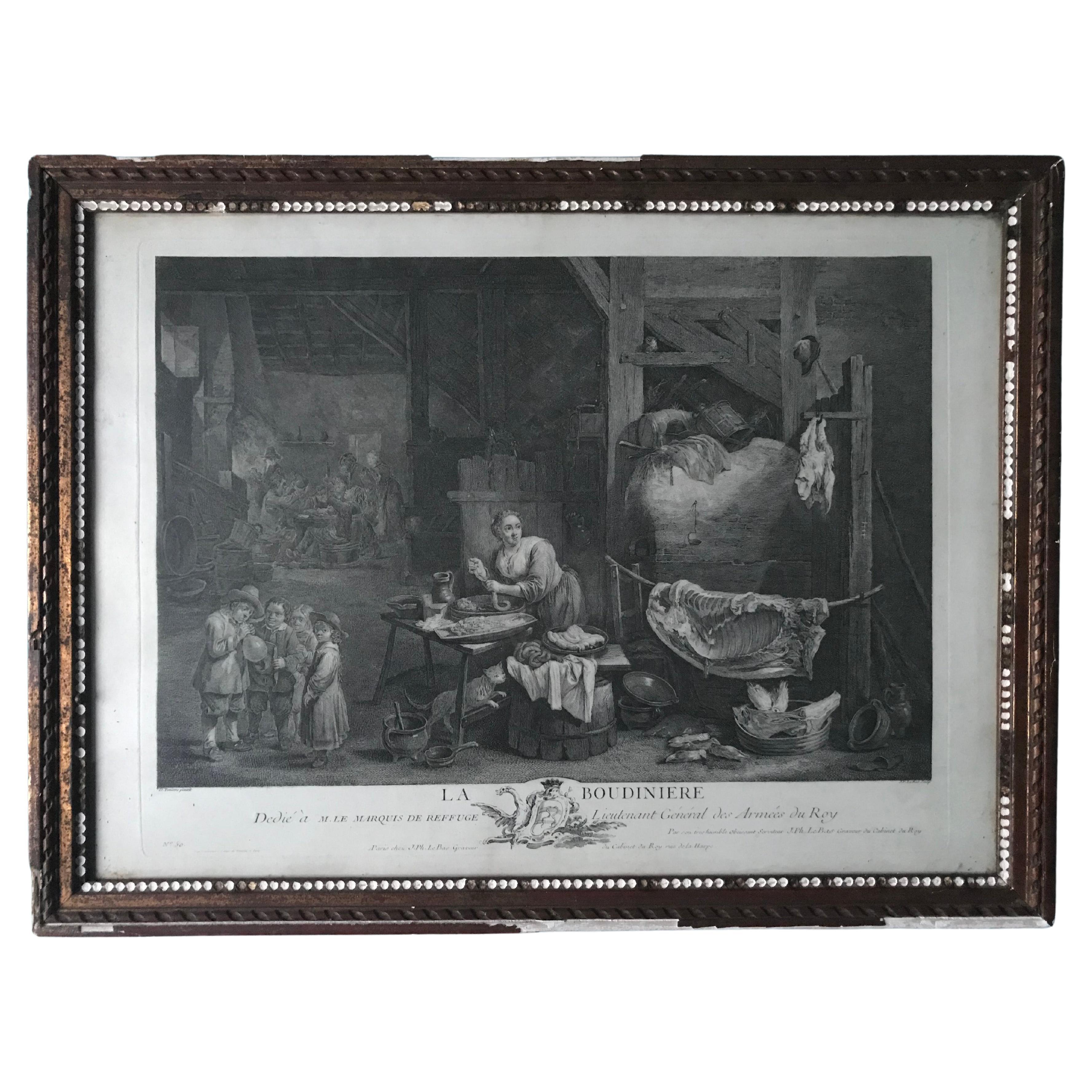 David Teniers II, „La Boudinire“, eingraviert, 18. Jahrhundert im Angebot