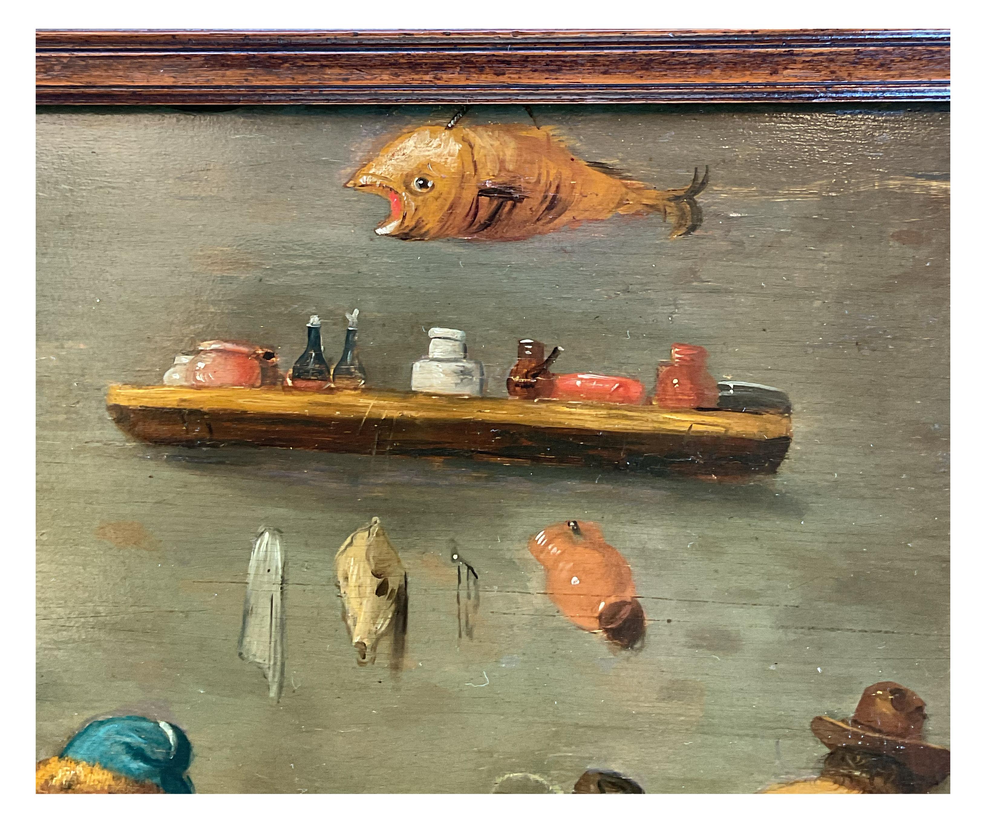 Oiled David Teniers the Younger (att.), The Alchemist, oil painting on panel For Sale