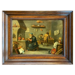 David Teniers il Giovane (att.), L'alchimista, dipinto ad olio su tavola