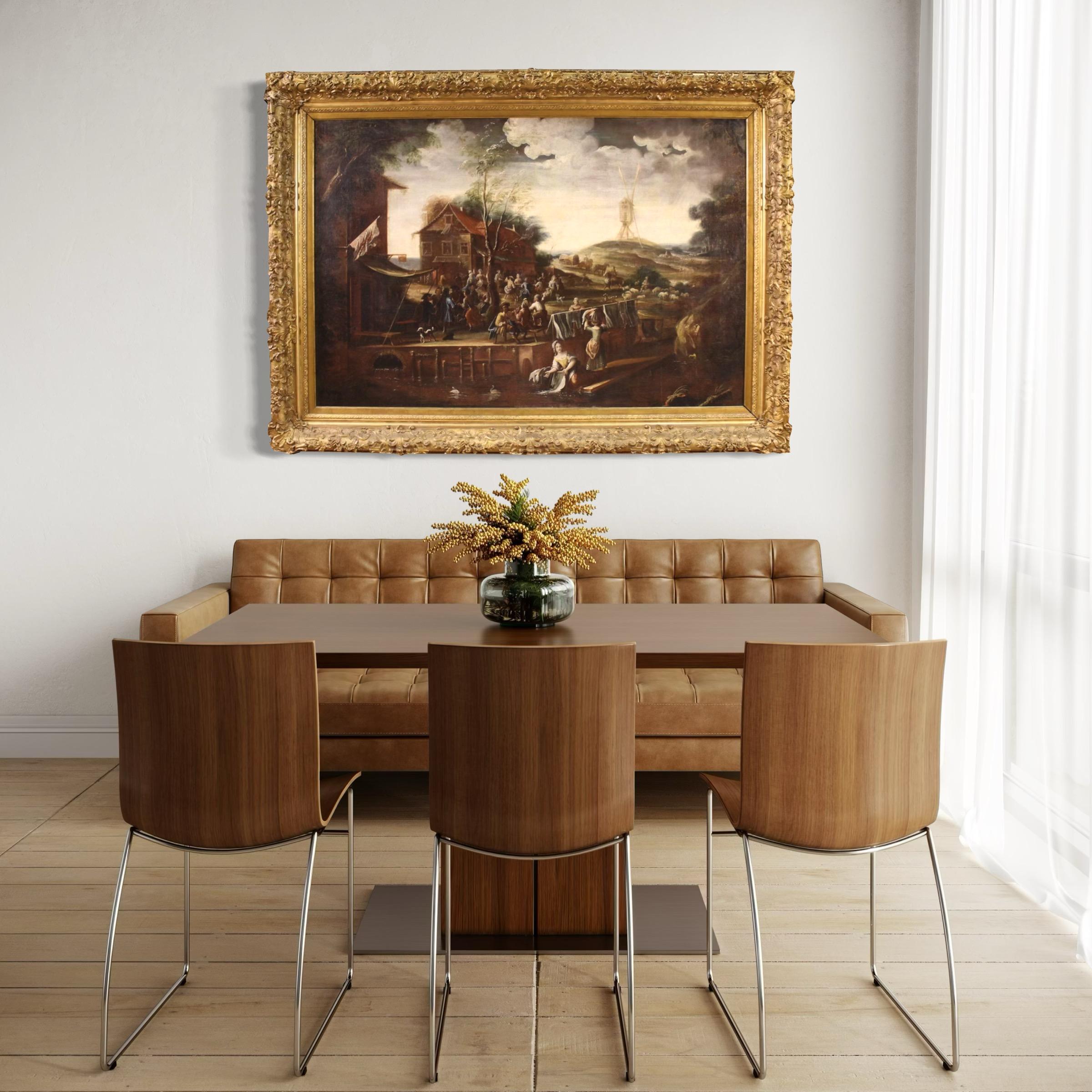 17. Jahrhundert Öl auf Leinwand Flämische Malerei Landschaft mit Figuren, 1640 im Angebot 9