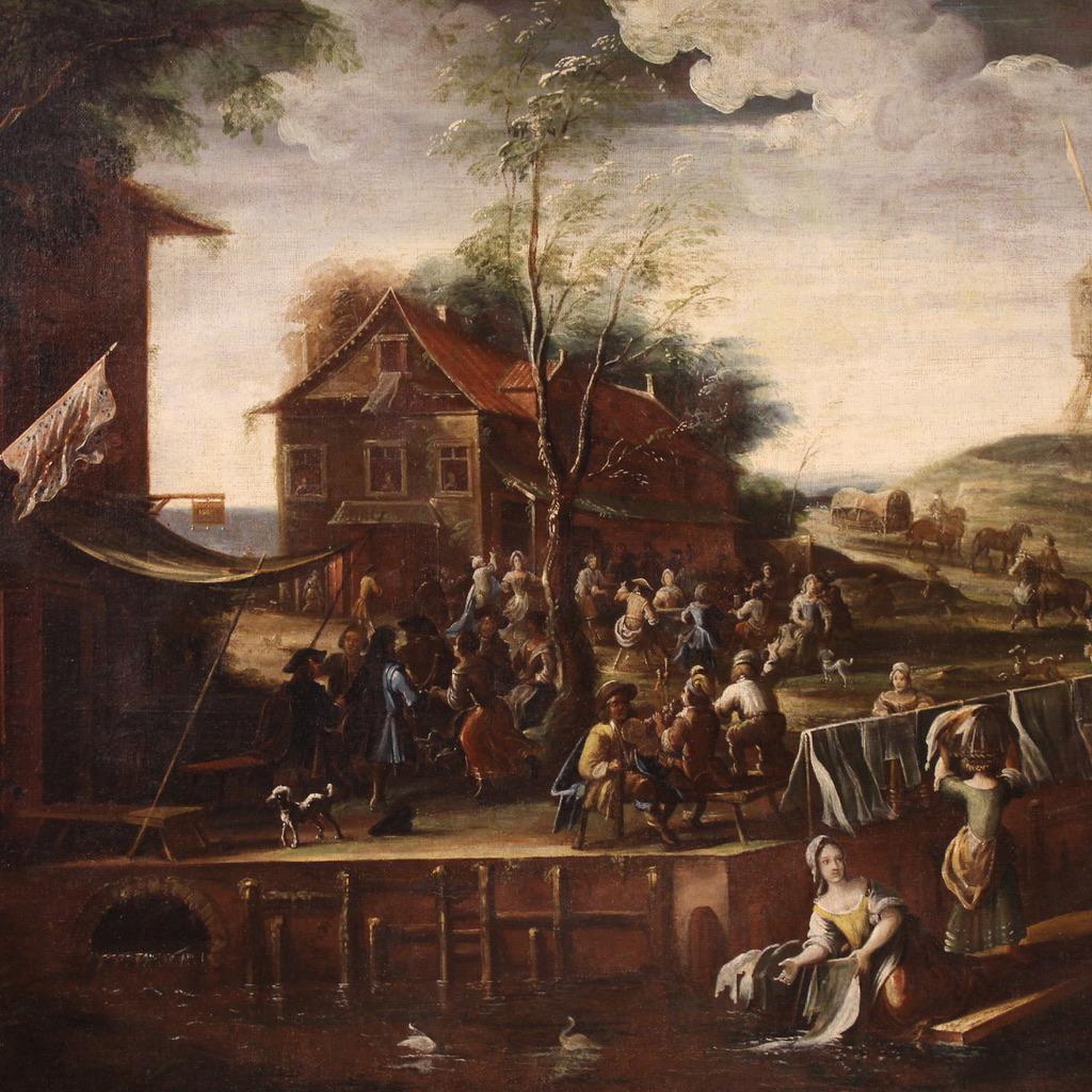 17. Jahrhundert Öl auf Leinwand Flämische Malerei Landschaft mit Figuren, 1640 – Painting von David Teniers the Younger