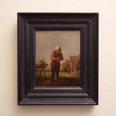 Antique A Peasant Removing a Plaster: The Sense of Touch. By a Follower of David Teniers