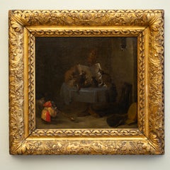 Antique An Interior Scene with Cats, Monkeys and Owls Making Music, David Teniers Circle