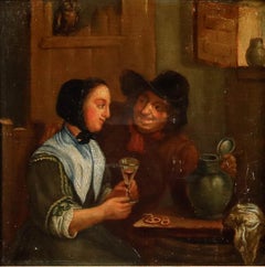 David Teniers le Jeune - Huile du XIXe siècle, « Encore un verre »