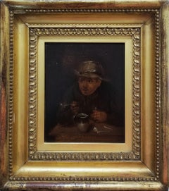 Man in Tavern Smoking a Pipe /// Old Masters Dutch David Teniers Portrait Face