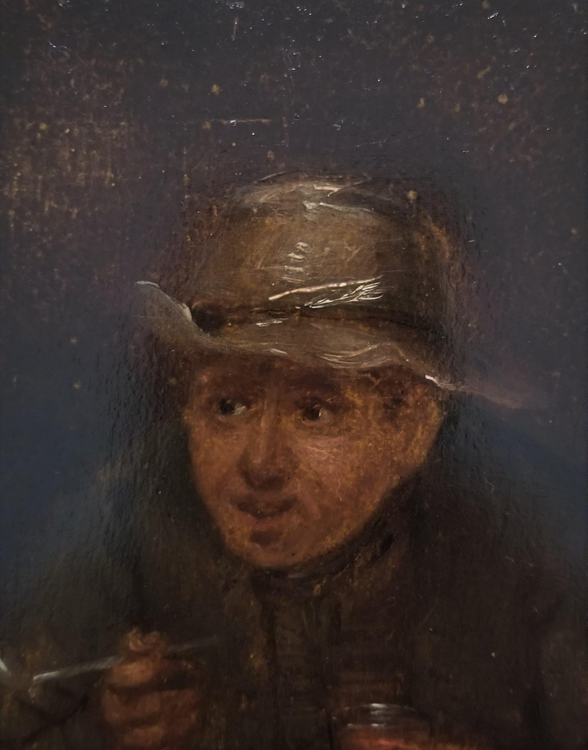 old man eating paint