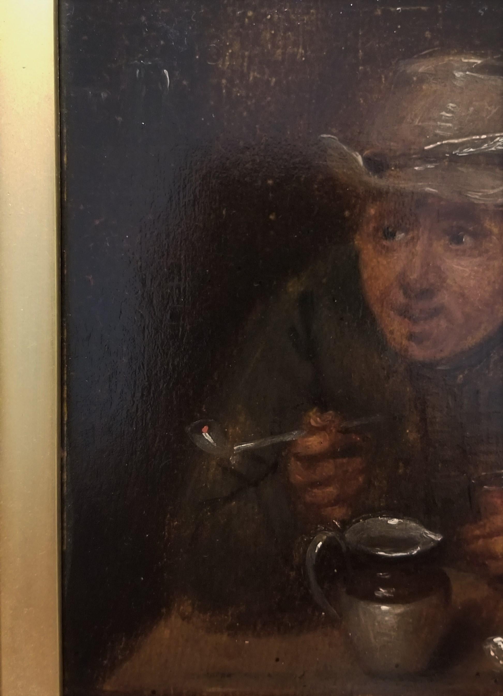 Man in Tavern Smoking a Pipe /// Old Masters Dutch David Teniers Porträtgesicht im Angebot 2